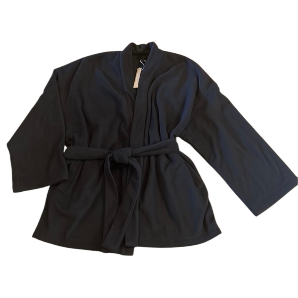 SKIMS by Kim Kardashian Fleece Wrap Belted Jacket - Picture 5 of 14